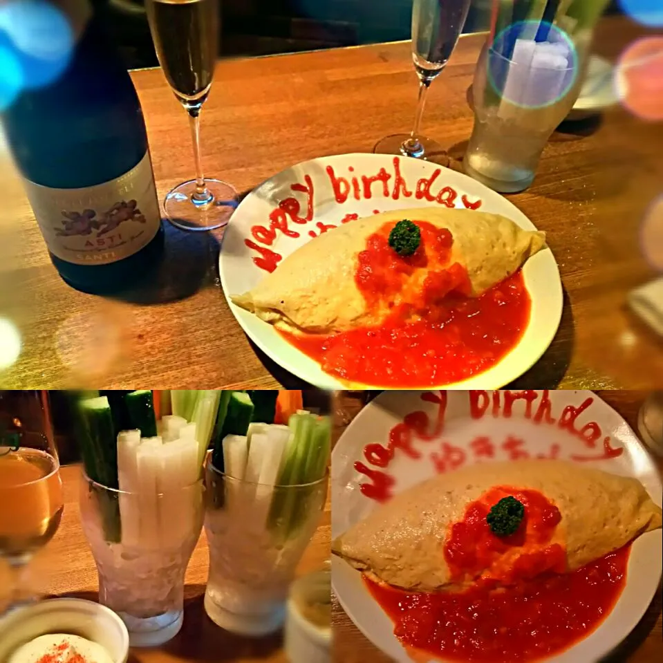 Snapdishの料理写真:バースデーオムライス🎂|キム姉さん