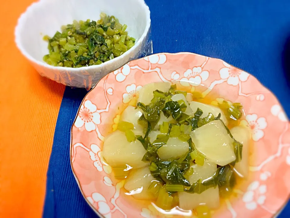 蕪の和風あんかけ！
蕪の葉の胡麻油炒め！ほんのり醤油の香り☆彡|Yukihiko Ishidaさん