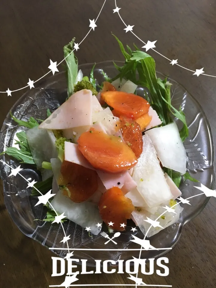 旬の野菜は生食するのが一番だね💖 カブと柿のマリネ🌟🌟🌟|よっちゃんさん