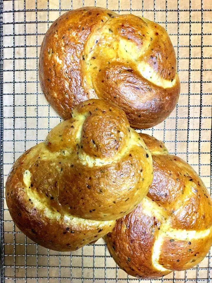 Garlic-Parmesan-Oregano-Flat parsley Bread|gonbenさん