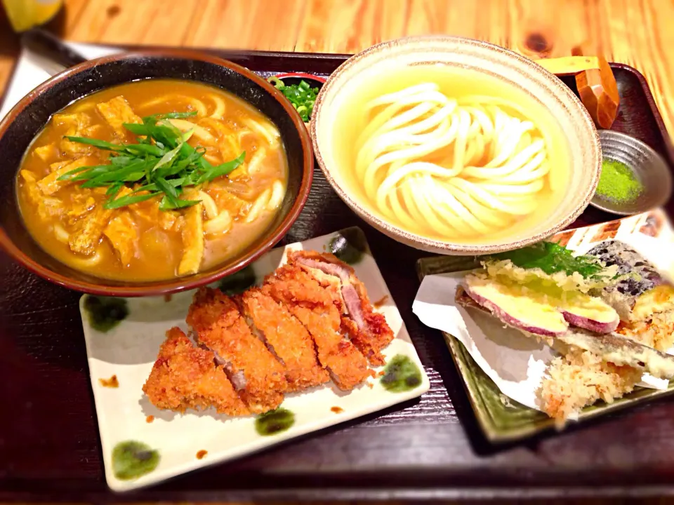 ミニカツカレーうどんとミニ天盛り冷やかけうどん|Sachiko Fujimotoさん