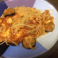 ナスと鶏肉のまろやかトマトパスタ|ぱぱさん