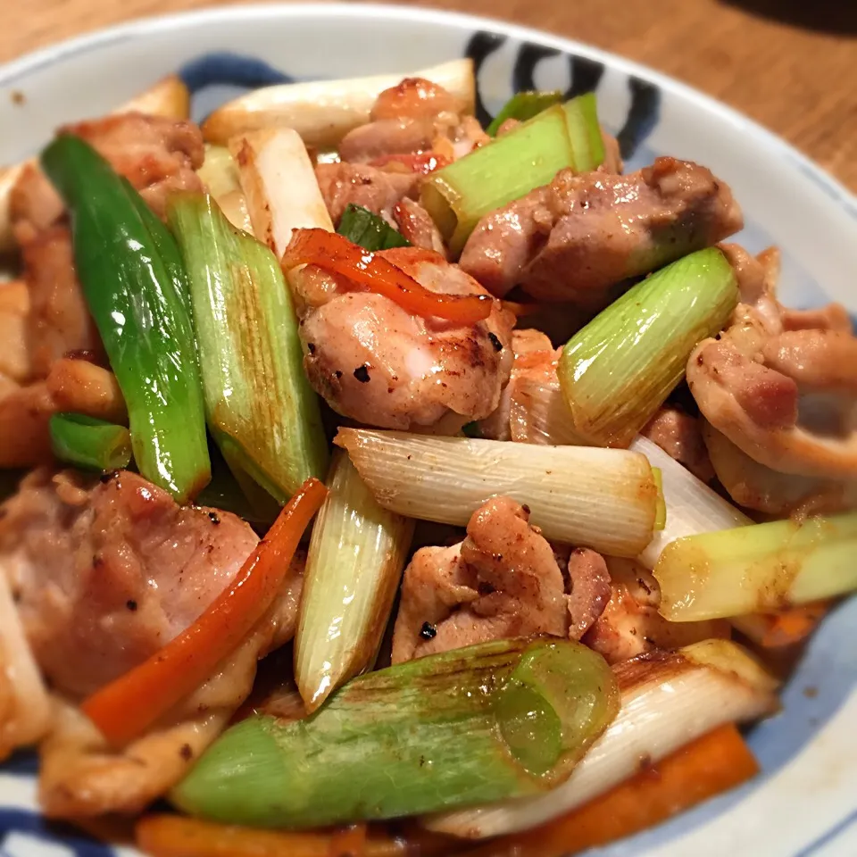 鶏もも肉と長ネギの塩レモン炒め|ともえさん