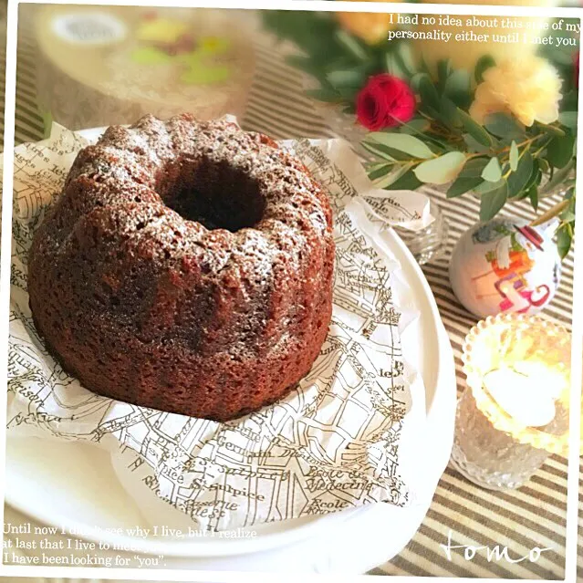 マダム とんちんさんの料理 しっとり フルーツチョコレートケーキ🍎|ともさん