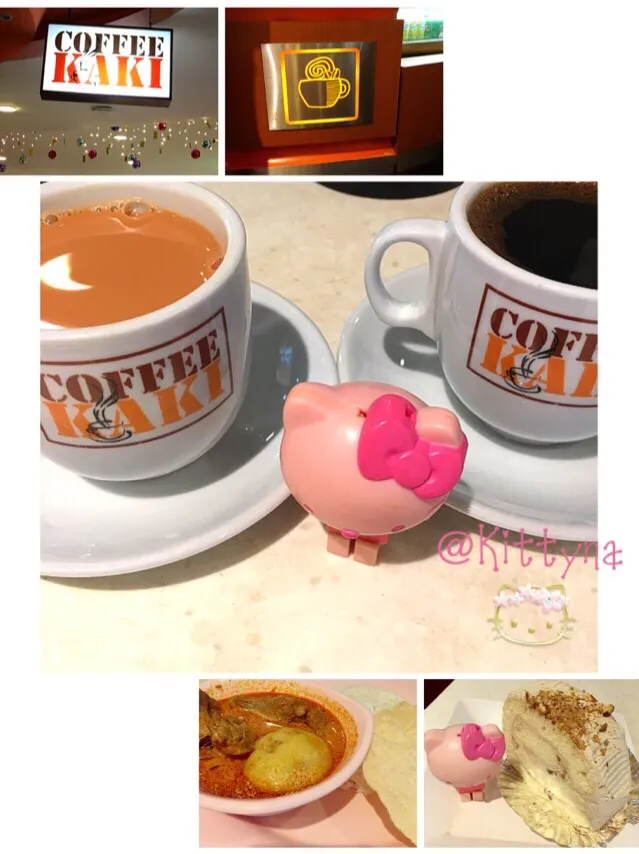 Snapdishの料理写真:🍼奶茶☘️
☕️Kopi Kosong
Swiss roll 
Kari 🍗🍛|🎀Kittyna🌸さん