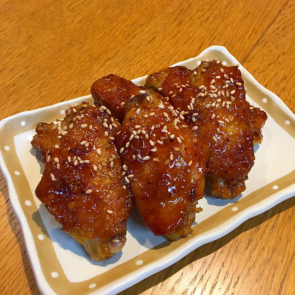 簡単！手羽先  焼き肉タレで甘辛焼き|まつださんさん