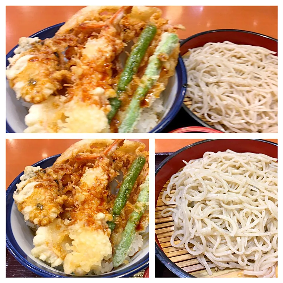 Snapdishの料理写真:天丼 てんや『海鮮天丼とお蕎麦』|コージ💫さん