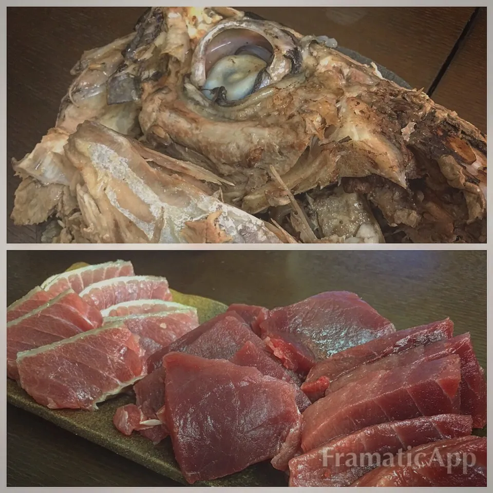 Snapdishの料理写真:漁師の親父からマグロの頭丸々やら色々頂いたので。|Tedo's Kitchen Okinawaさん