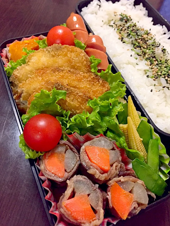 高校2年男子（牛蒡の肉巻き）弁当🐮|じゅごんさん