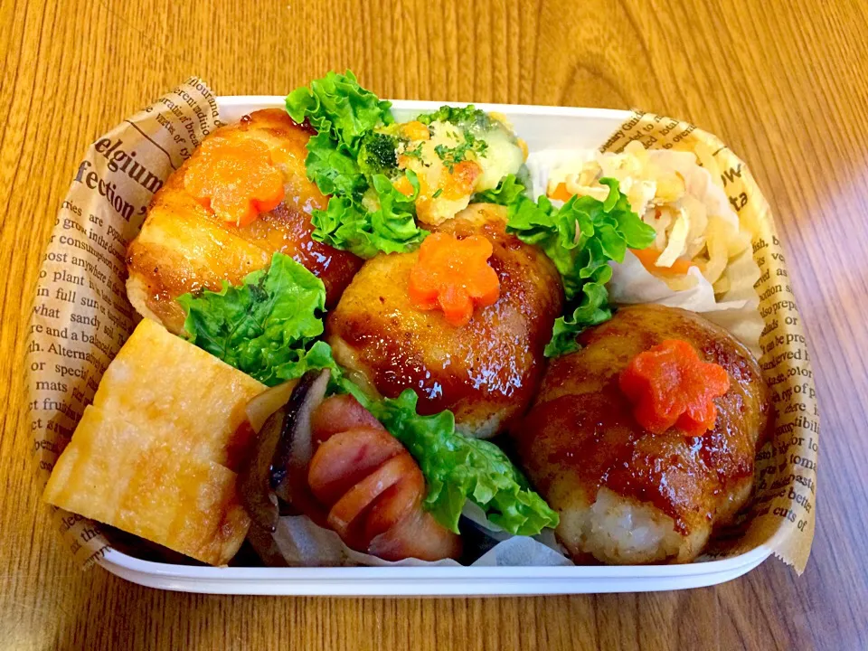 今日のお弁当🍱
肉巻きオニギリ|ゆっきーさん