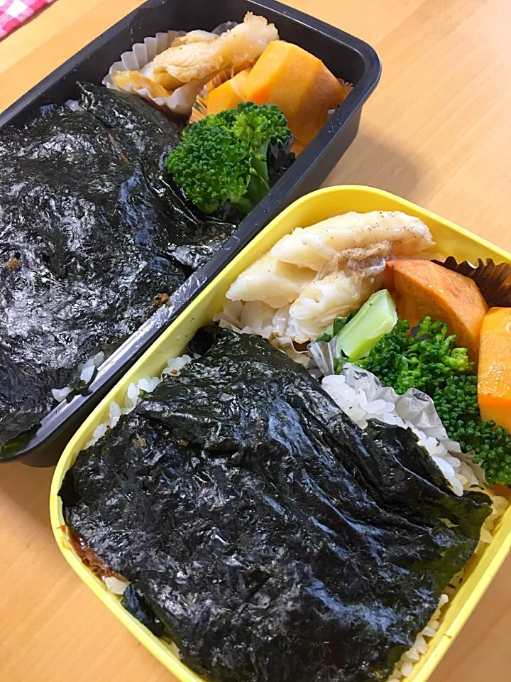 寝坊10分弁当。カレイムニエル ブロッコリー カキ のり弁。ごめん🙏|Kumiko Kimuraさん