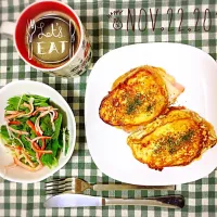 クロックムッシュと水菜のサラダ|かなこさん