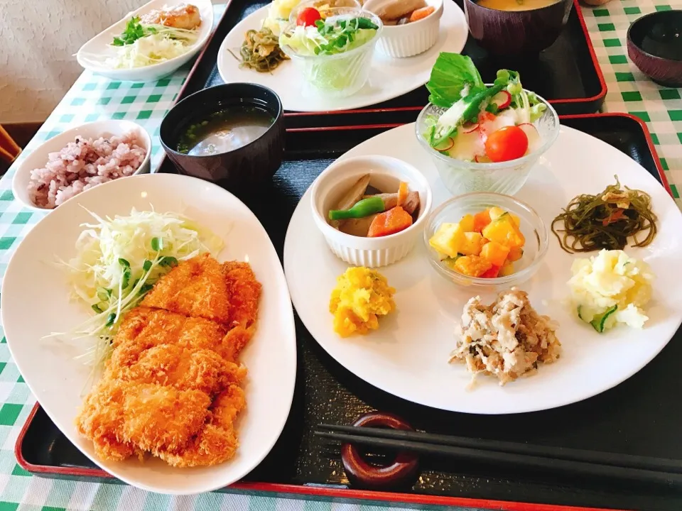 Snapdishの料理写真:元気野菜ランチ                                                                 広島ハーブ鶏のささみ梅肉包み|ちゃみこさん