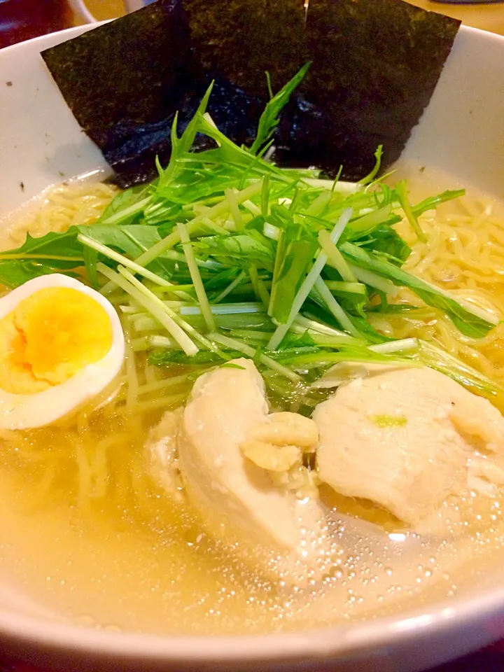 アサリ出汁塩ラーメンで夕食（╹◡╹）|かずみさん