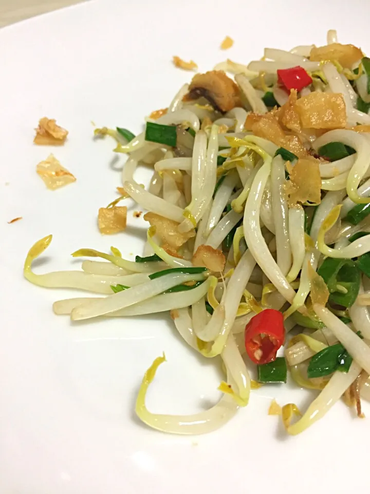 Stir Fry Bean Sprouts with Salted Fish|Tari's Kitchenさん