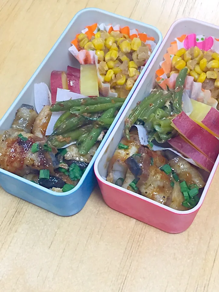 ☆お弁当☆

椎茸 れんこんの肉巻き

さつまいものレモン煮

いんげんのマヨネーズおかか和え

コーンと玉ねぎのバター炒め|ひまわりさん