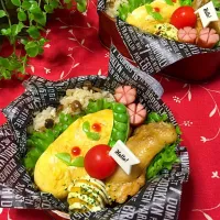 Snapdishの料理写真:長女&次女のお弁当•*¨*•.¸¸♪︎|yu-miさん