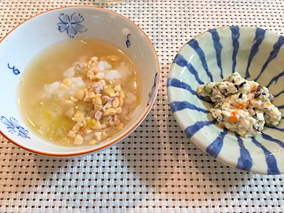 離乳食8ヶ月
納豆とカツオのあんかけご飯
ひじきの白和え|いくえさん