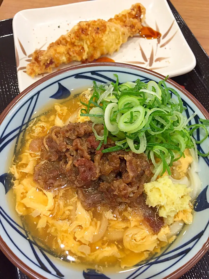 肉玉あんかけうどん+かしわ天@丸亀製麺|Kazuya Miyukiさん