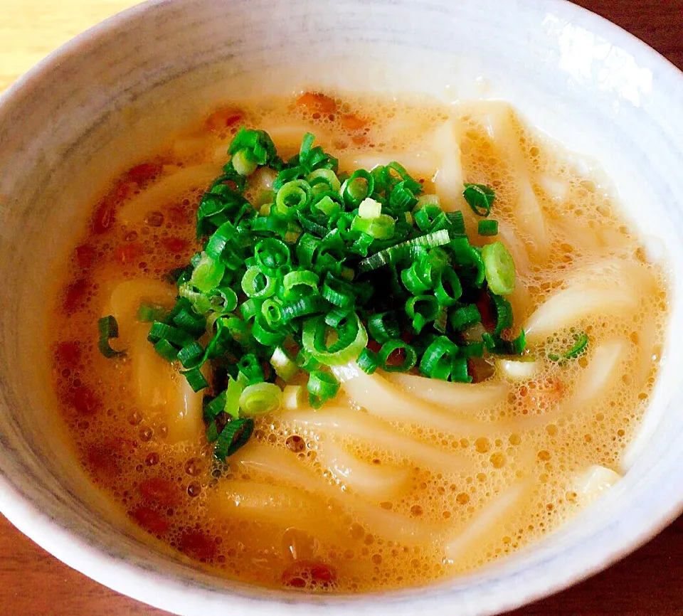 釜玉納豆うどん😋😋|まるりさん