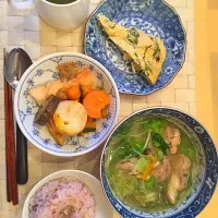 Snapdishの料理写真:今日のお昼。寒いとスープが多くなります…|小林 ゆりかさん