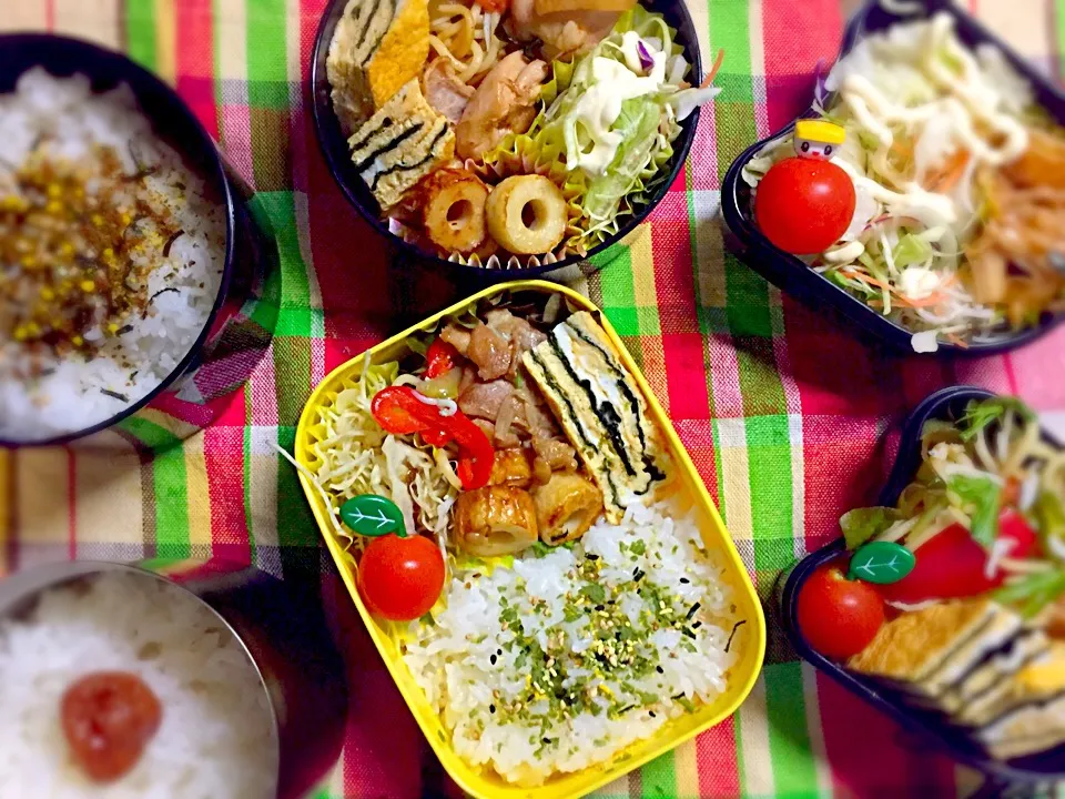 お弁当 3人分 🍙🍙🍙|いちごチョコさん