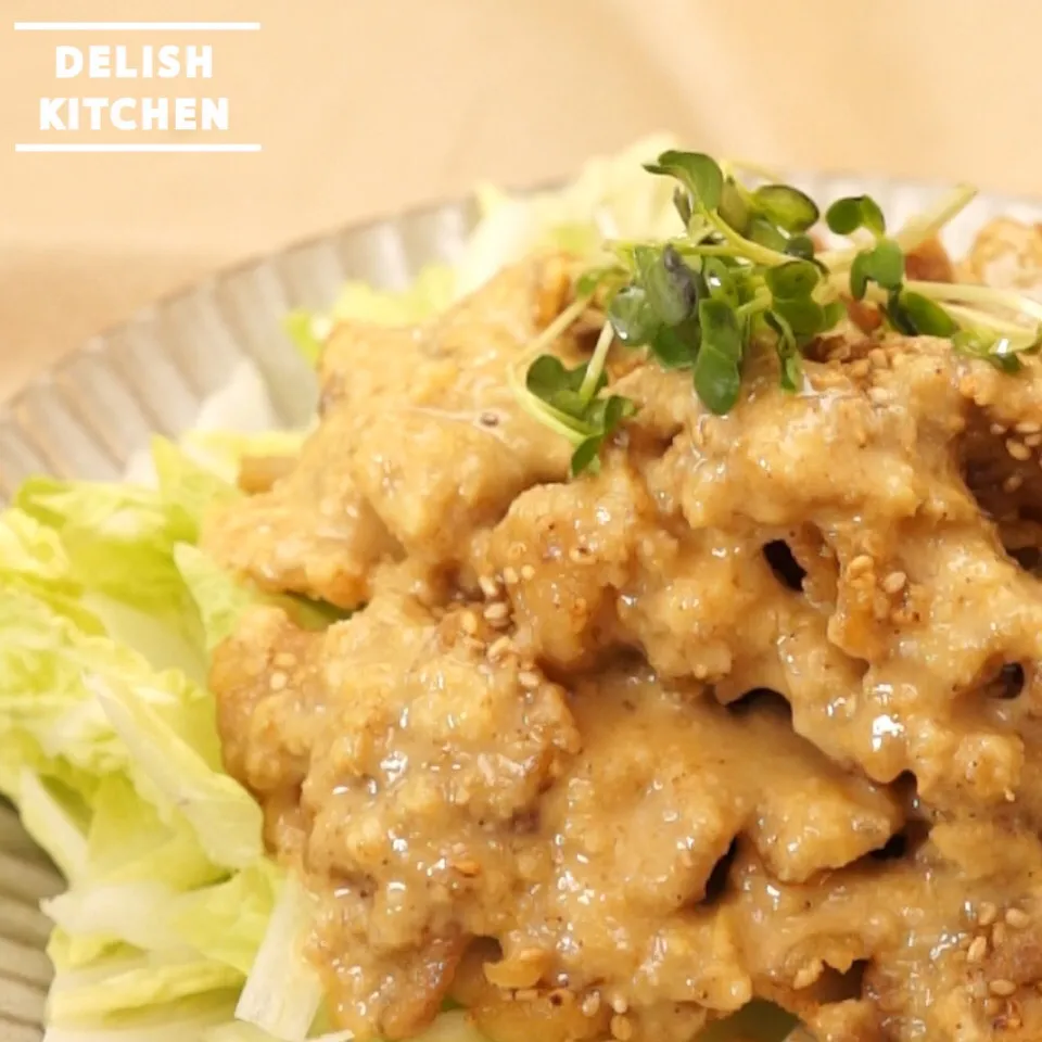 【動画】ごま味噌揚げ豚と白菜のサラダの作り方 #delishkitchentv|DELISH KITCHENさん