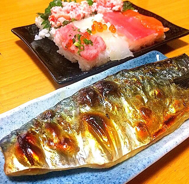 サバの塩焼き🐟のっけ寿司🍣|ガク魁‼︎男飯さん