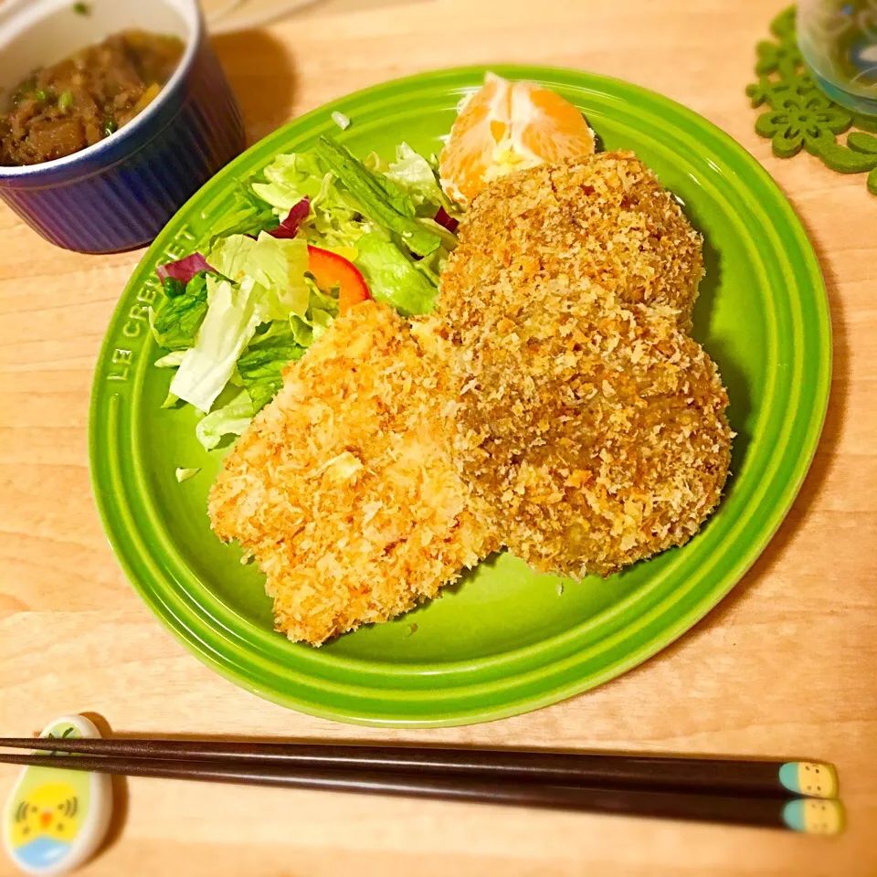 白身魚のフライ&カレーライスコロッケ&牛すじポン酢|じゅんこさん