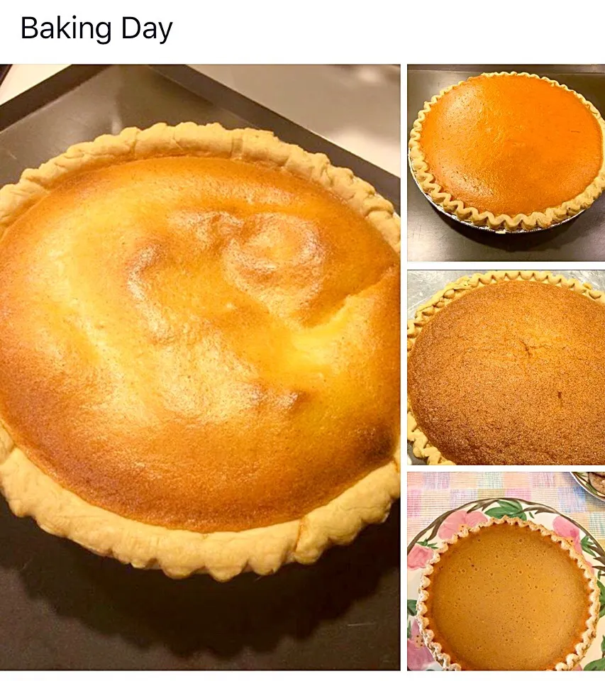 Pumpkin pie and custard pie made by my 7 yrs old son EJ|🌺IAnneさん