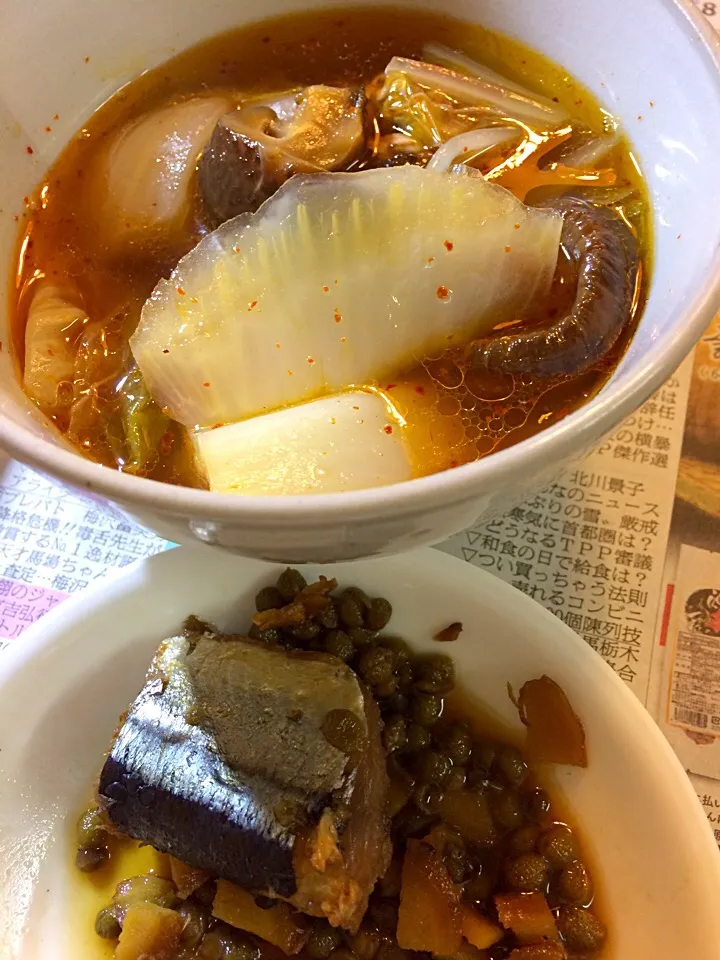 ピェンローとサンマの山椒煮|けんじさん