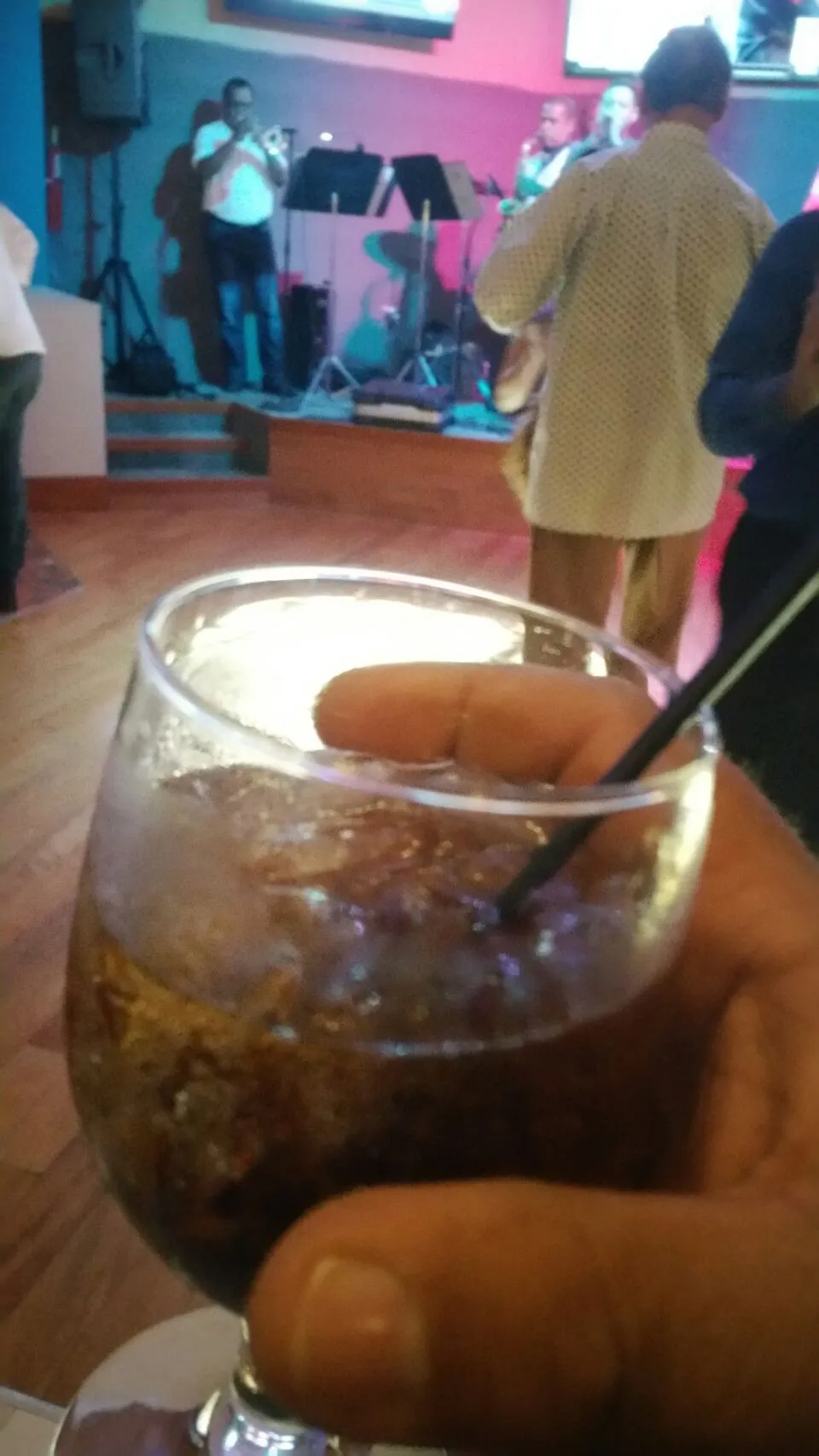 Bacardi and Coke splash of lime .Taste a lot better in  Puerto Rico while listening to live Salsa band|Frank Ortizさん