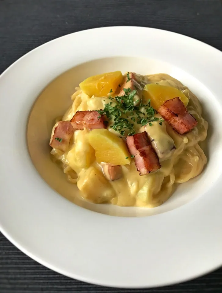 ともさんの料理 バターナッツかぼちゃでクリームパスタ♪|アッチさん