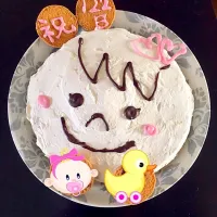 娘のお食い初めケーキ 100日過ぎちゃったけど、、 簡単にケーキ作った♡|みほちさん