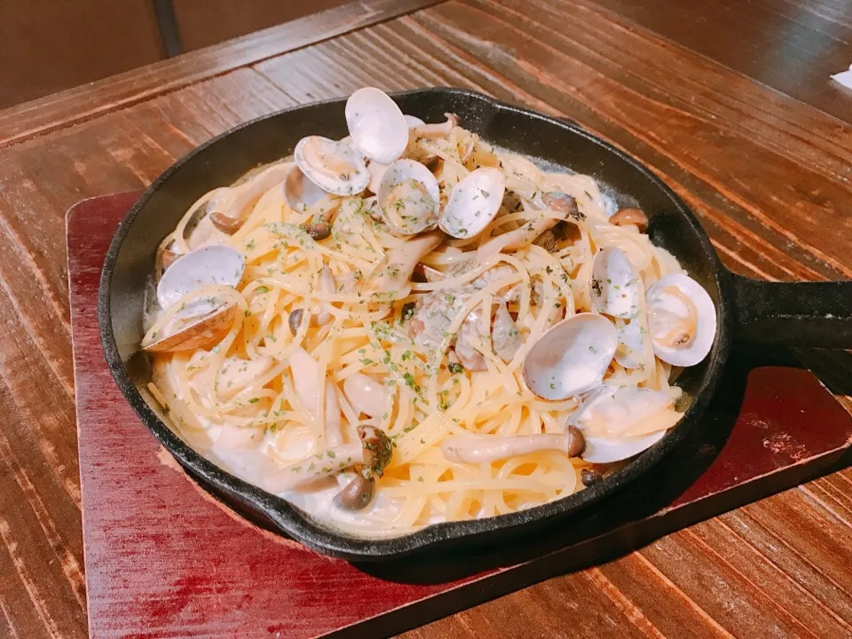あさりときのこのクリームパスタ|ちゃみこさん