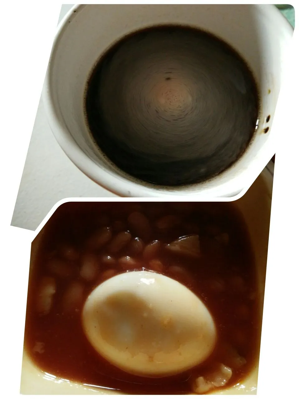 Snapdishの料理写真:coffee and pork and beans for breakfast|lynnさん