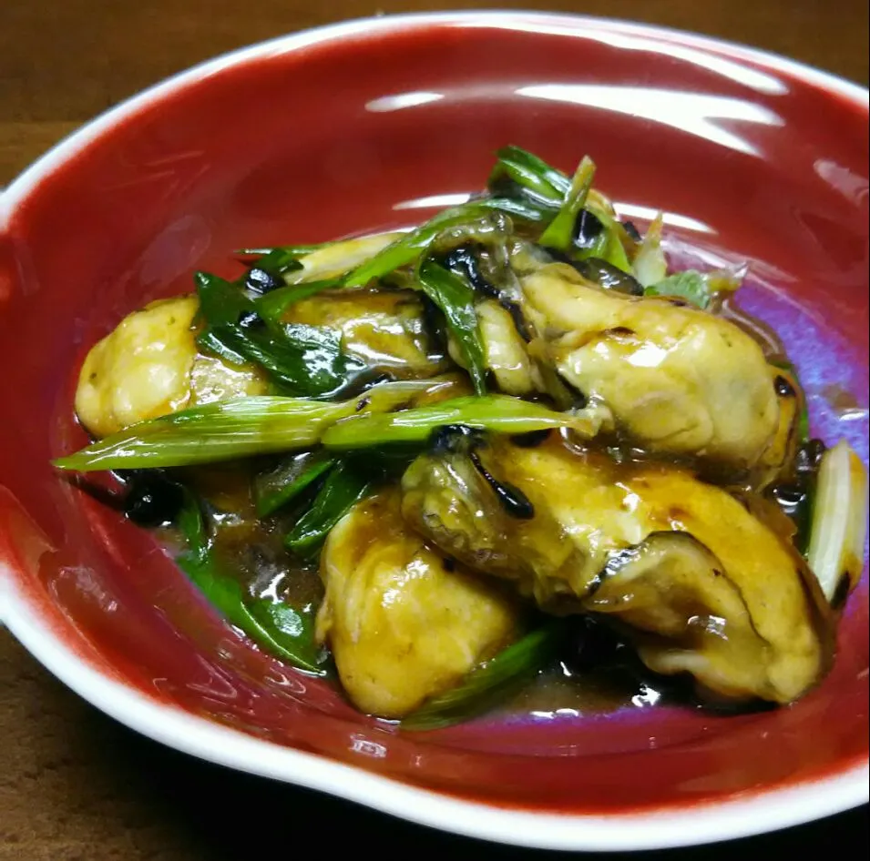 牡蠣と葱の中華風炒め😋|あらいぐまのしっぽさん