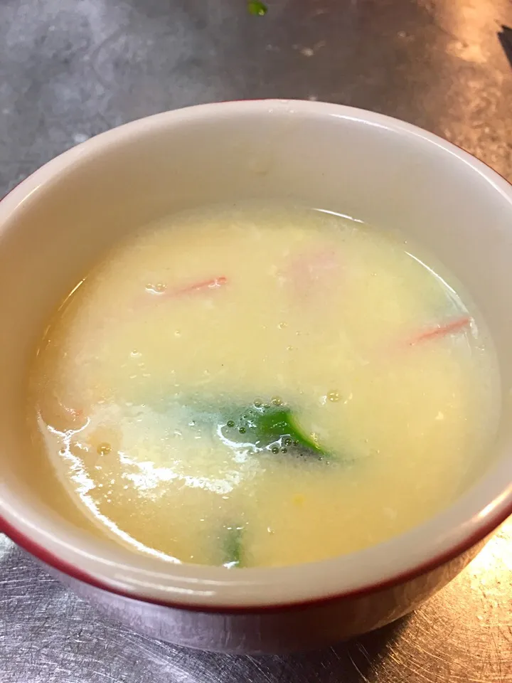 Snapdishの料理写真:中華スープアスパラとカニカマ入り|洋介さん