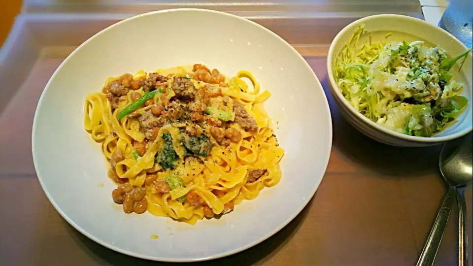 納豆専門店の納豆パスタ|ゆっちゃんさん