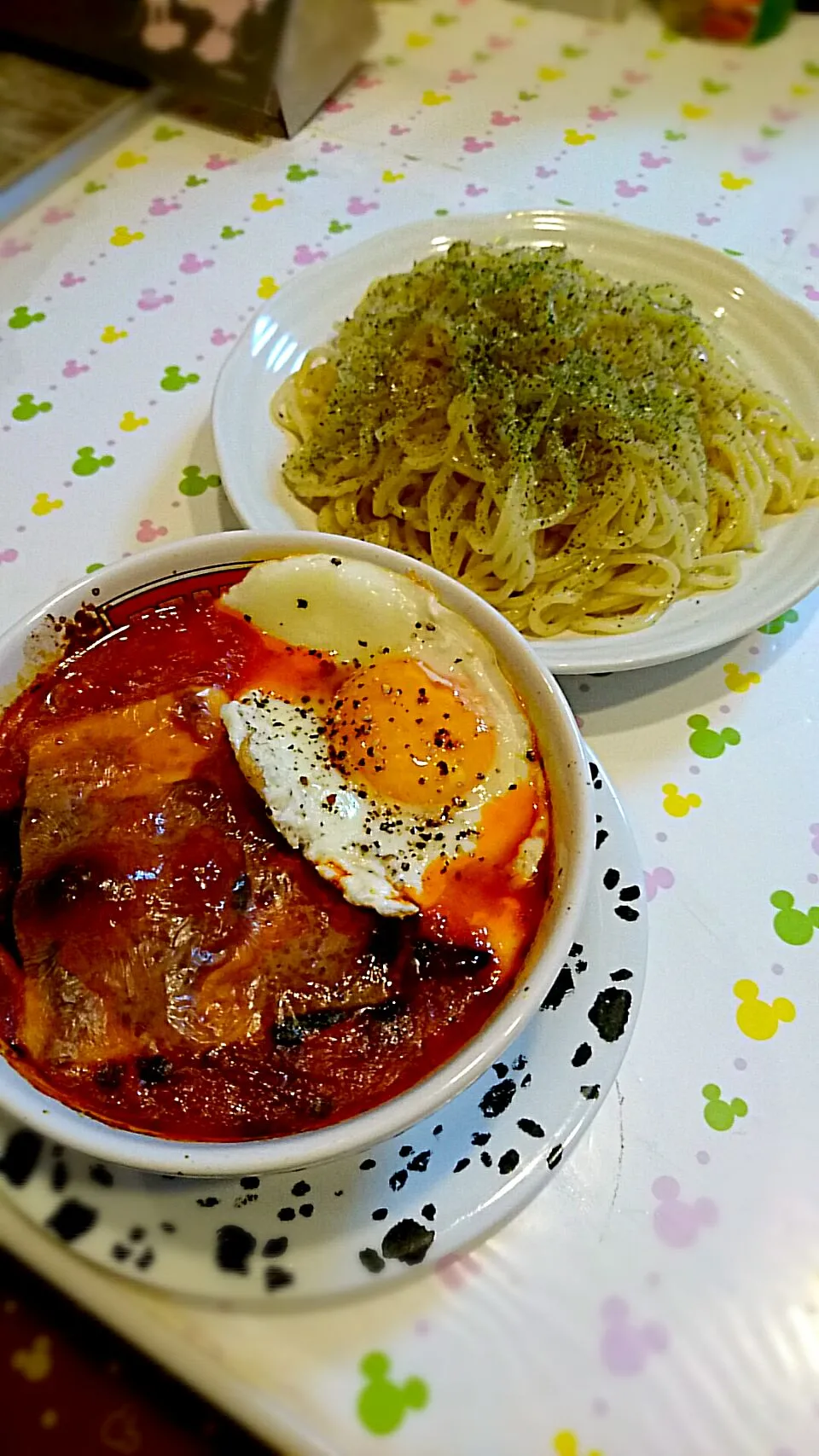 煮込みハンバーグつけ麺(笑)|よちやまさん