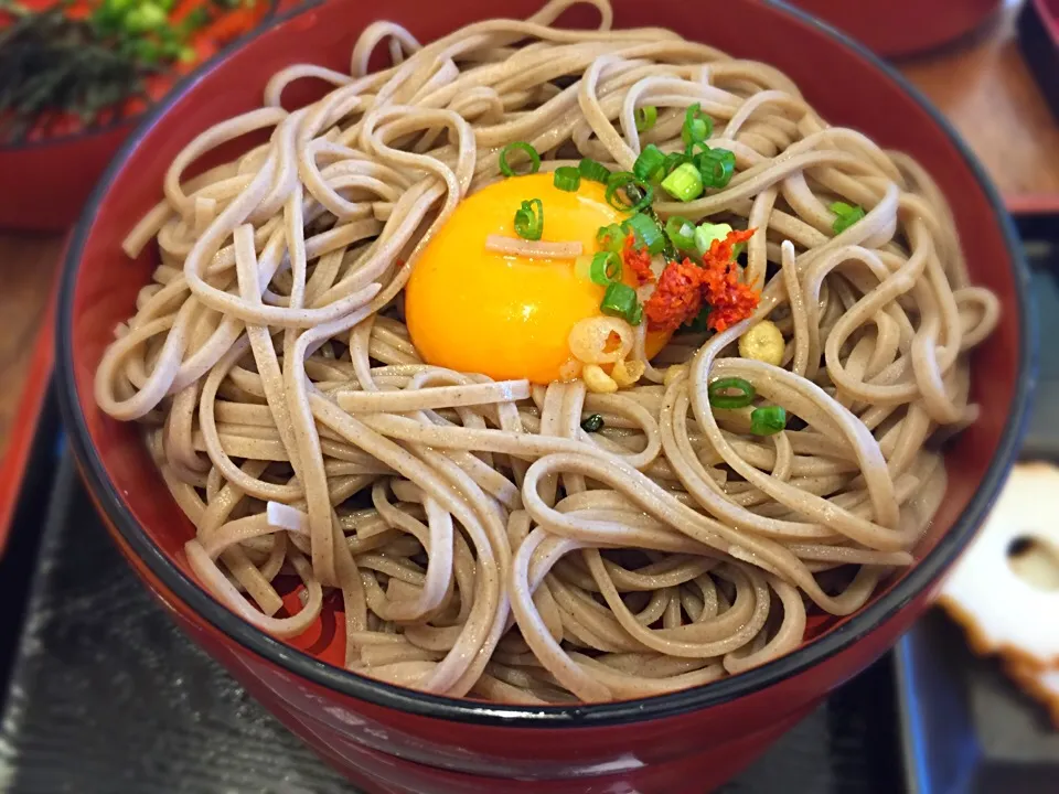 Snapdishの料理写真:月見割子蕎麦٩̋(๑˃́ꇴ˂̀๑)|soeji3さん