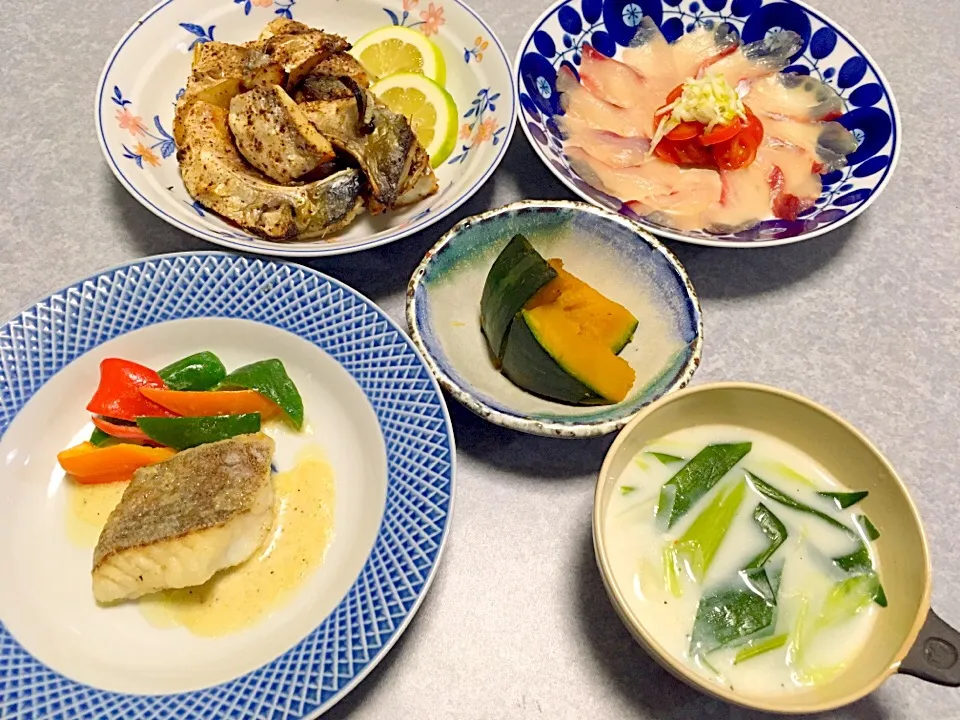 Snapdishの料理写真:マハタとヒラマサの晩ご飯|Orie Uekiさん