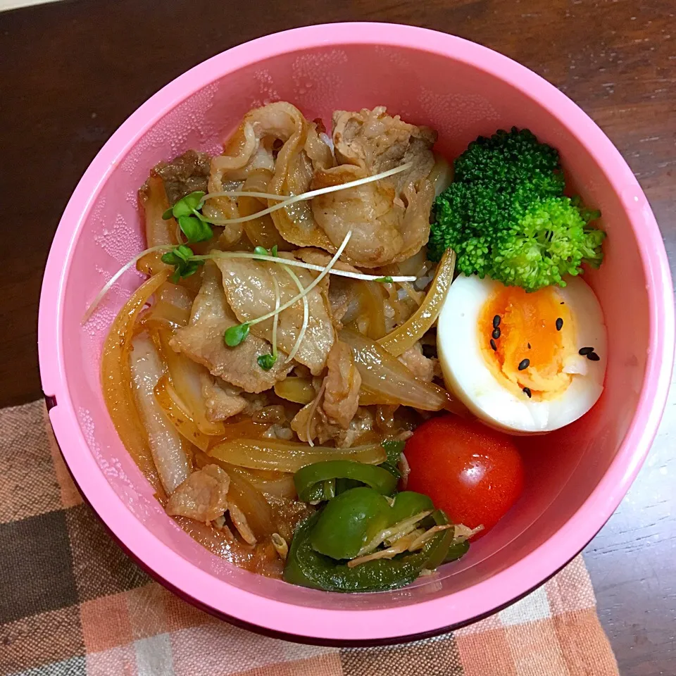 生姜焼き丼弁当|あさかさん