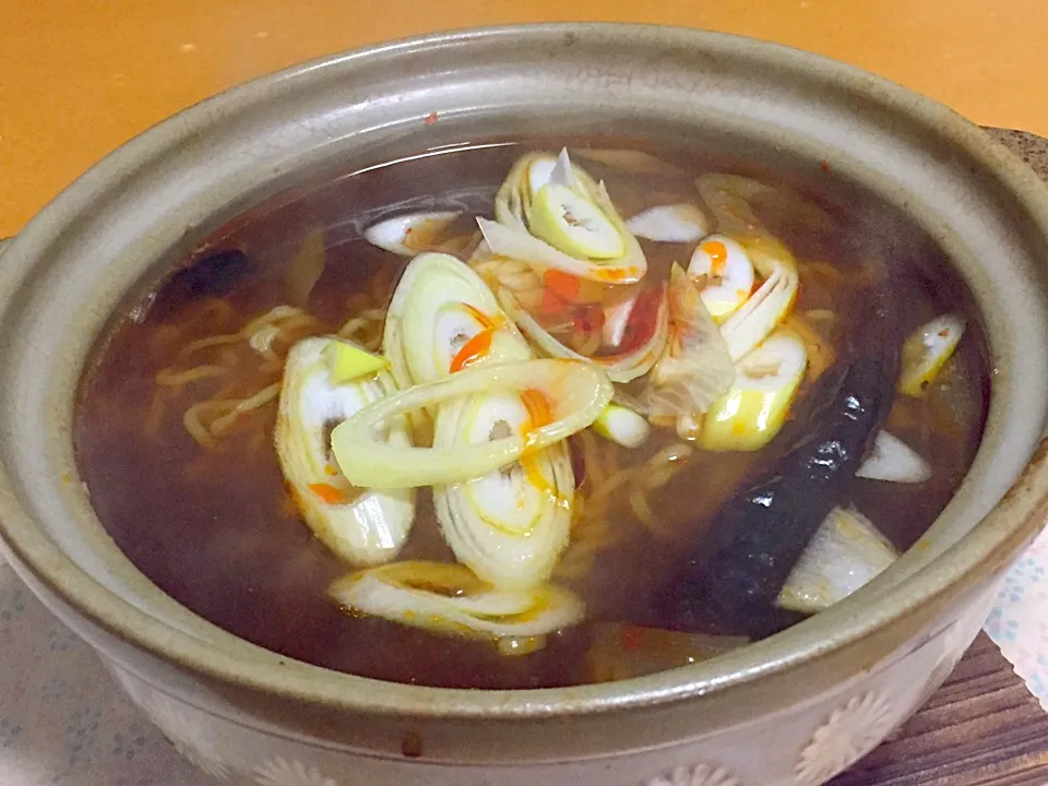 先日の四川風塩豚鍋のスープでラーメン!  (^-^)|Kei Satoさん