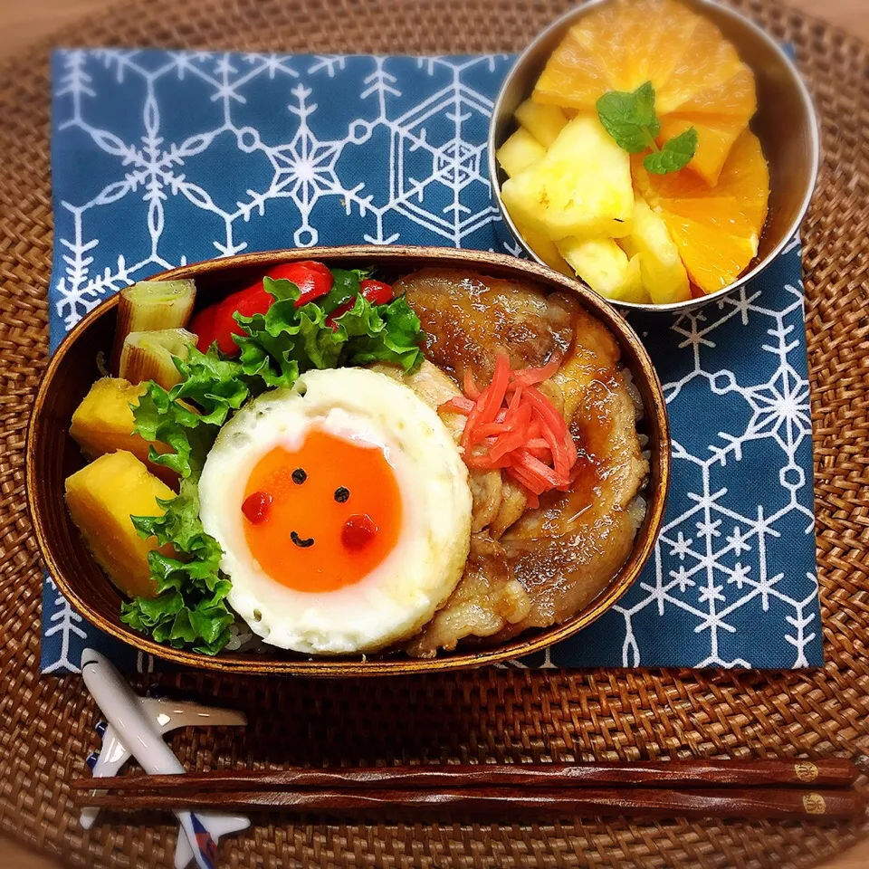 我が家の甘めのタレで生姜焼き弁当|@mayuさん