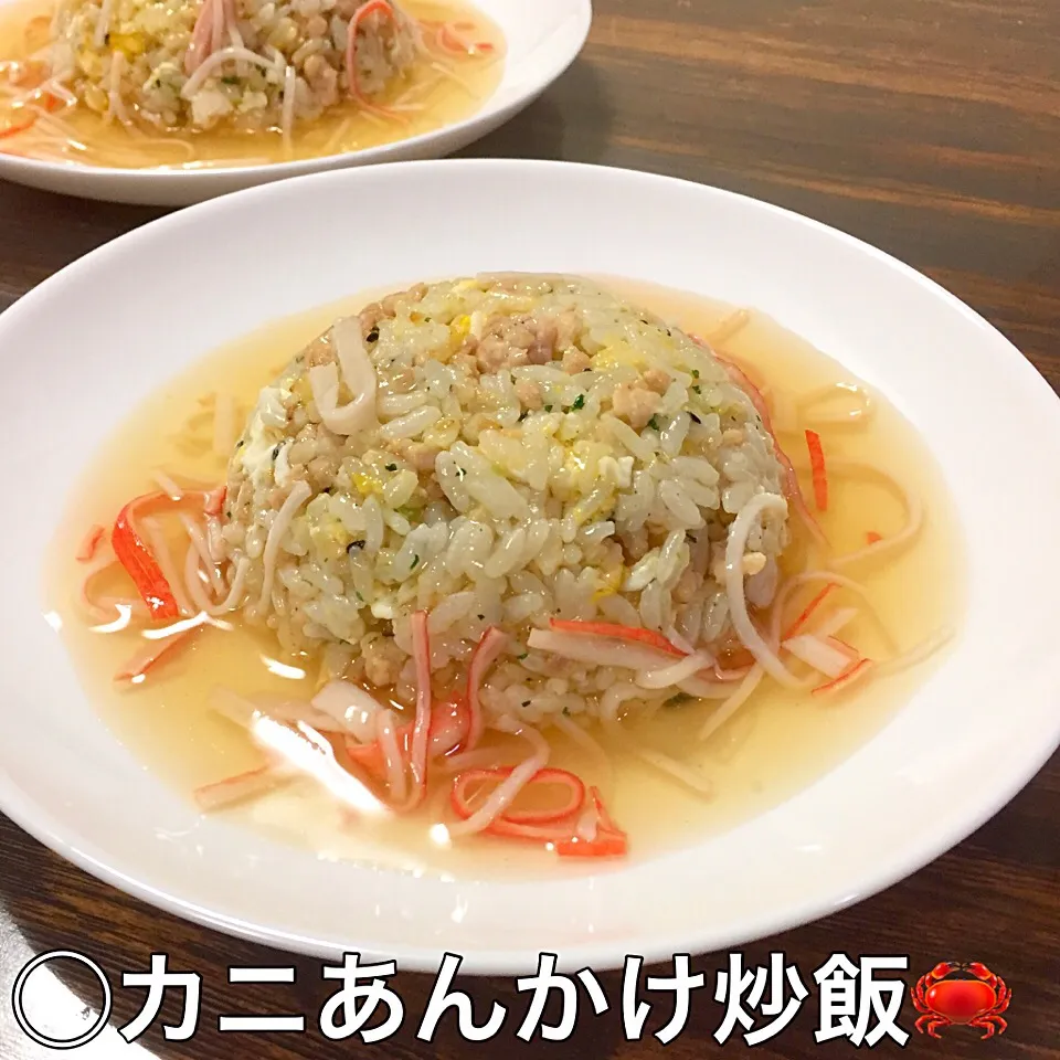 Snapdishの料理写真:早速作ってみましたわぁ〜🎶
カニあんかけ炒飯🦀|いしくん。（たまご王子🥚🐣🐥🐔）さん