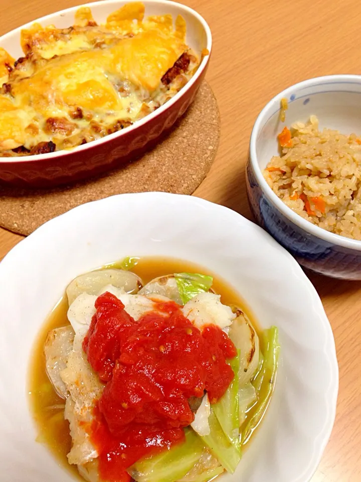 Snapdishの料理写真:Dinner. lasagna & fish|tamakiさん