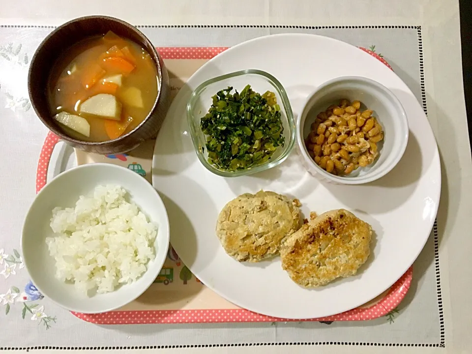 Snapdishの料理写真:ヘルシー♡豆乳つくねのご飯|みよさん