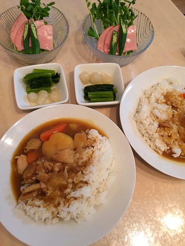 Snapdishの料理写真:朝食だよ〜カレーライス🍛|Booパパさん