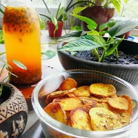 #sweetpotatobakedchips and #passionfruitjuice|Tina Agnesh Lusianaさん